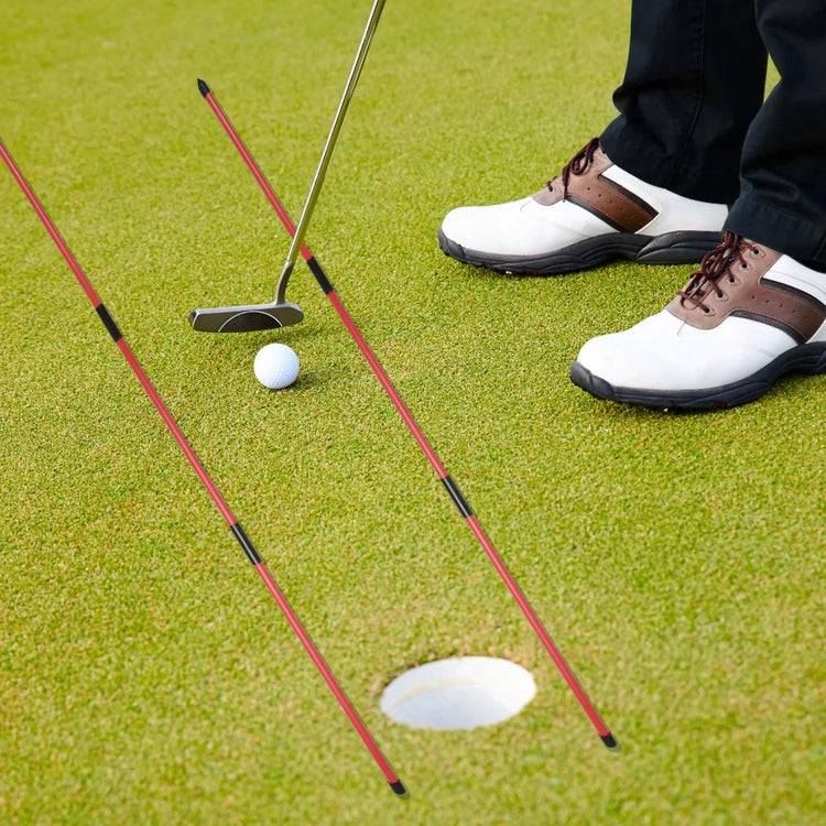 Golf alignment sticks used for swing plane correction