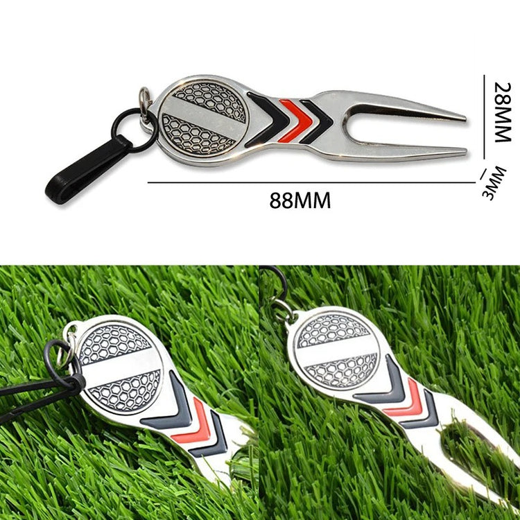 Golf ball mark tool used during golf etiquette repair
