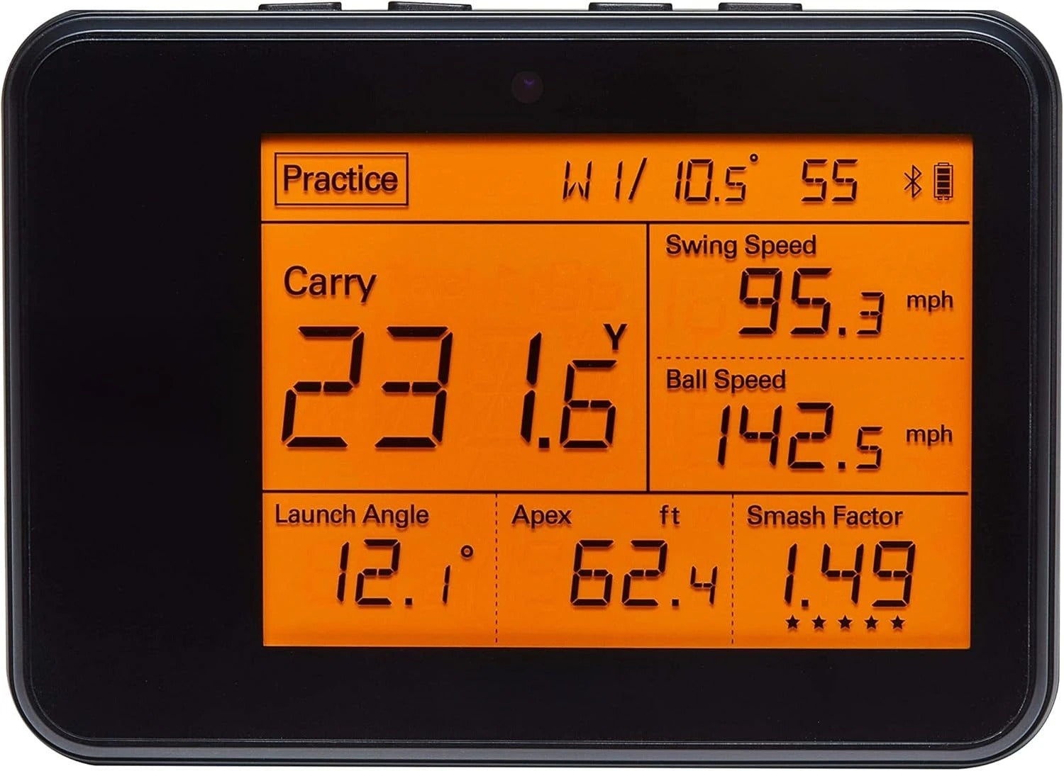 Portable golf swing analyzer placed behind golfer during swing