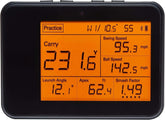 Portable golf swing analyzer placed behind golfer during swing