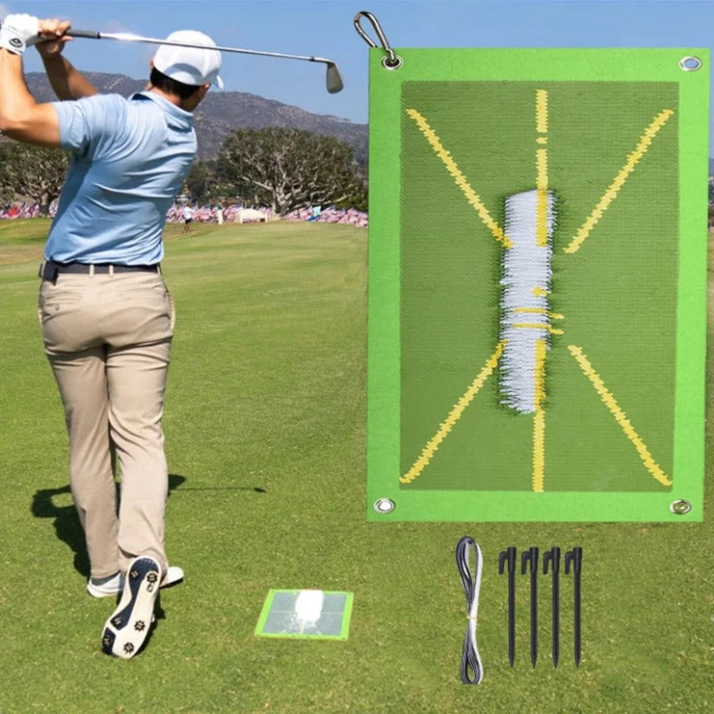 Golf hitting mat used for practicing swing and ball striking