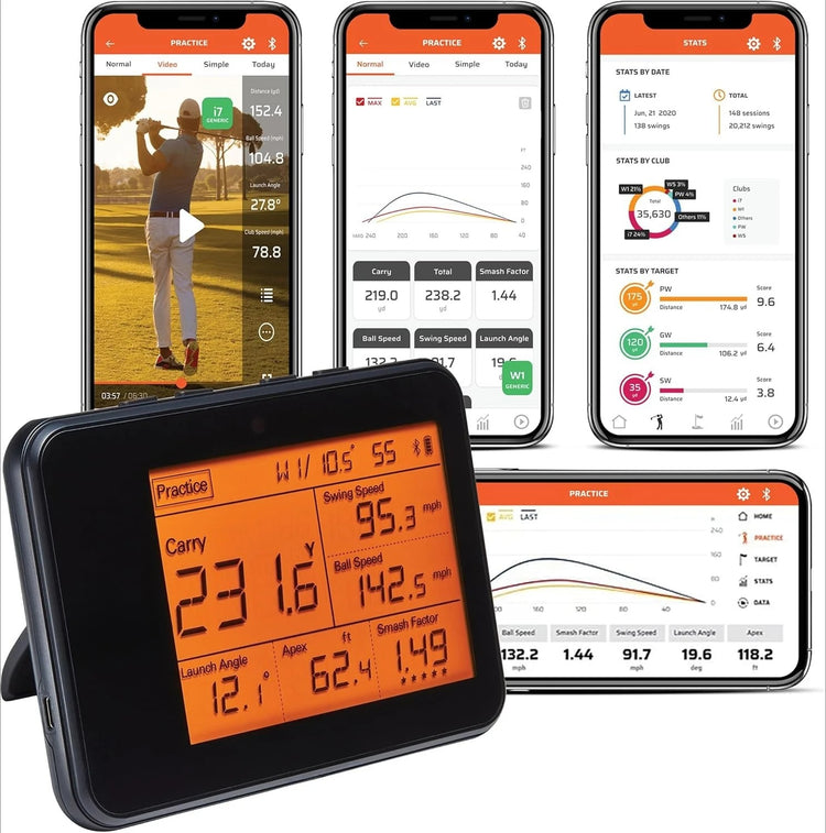 Portable golf swing tracker used for real-time feedback