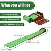 Golf putting mat with realistic green surface for practice