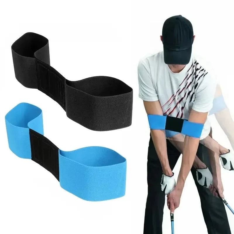 Golf swing alignment band used during practice session