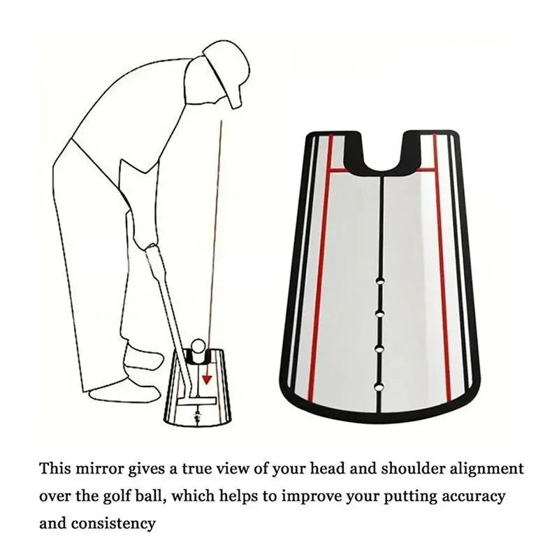 Putting mirror training aid used for alignment practice