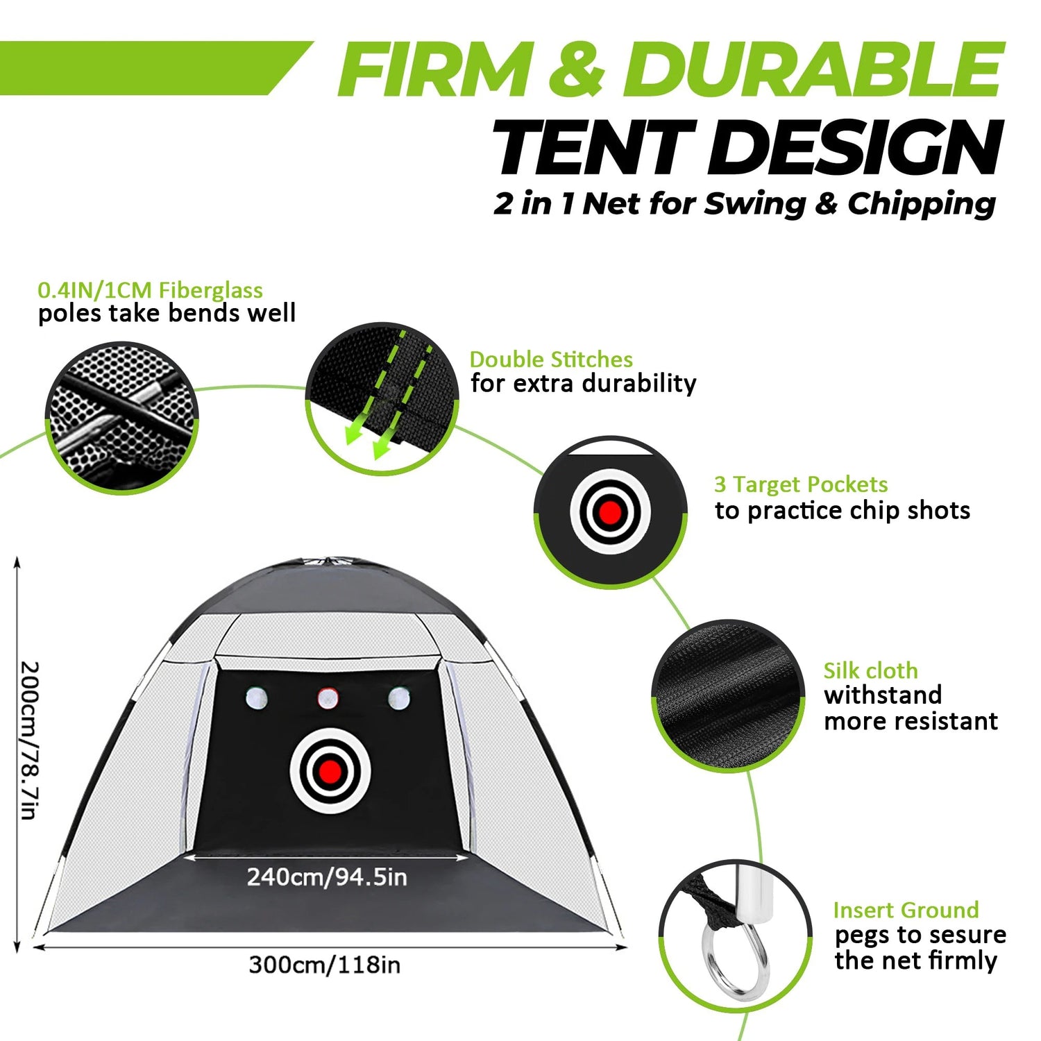Backyard golf net used by golfer for daily practice
