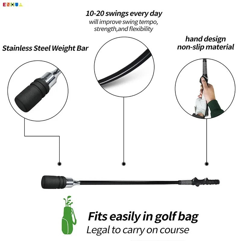 Lightweight golf swing trainer used for daily practice sessions