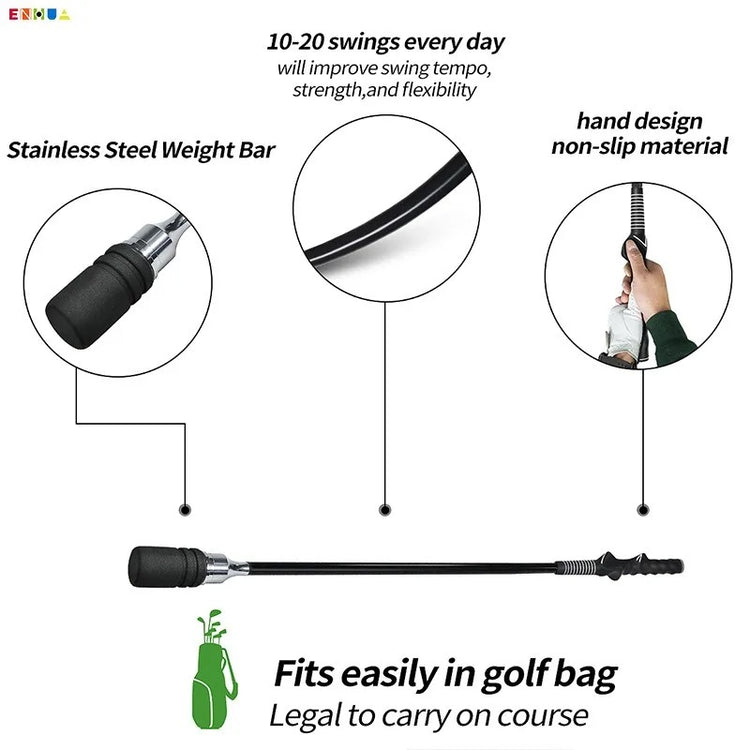 Lightweight golf swing trainer used for daily practice sessions
