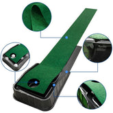 Golf putting mat improving stroke accuracy at home