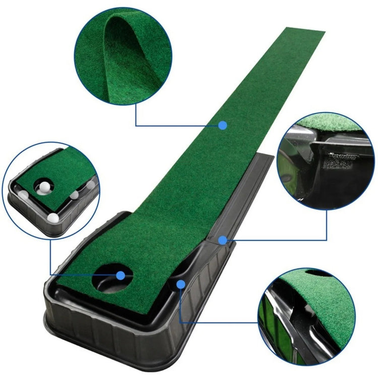 Golf putting mat improving stroke accuracy at home