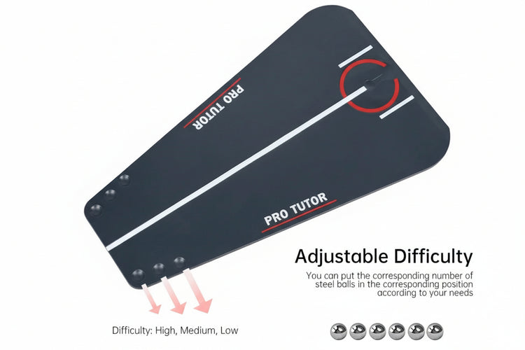 Golf putting aid used during practice session at home