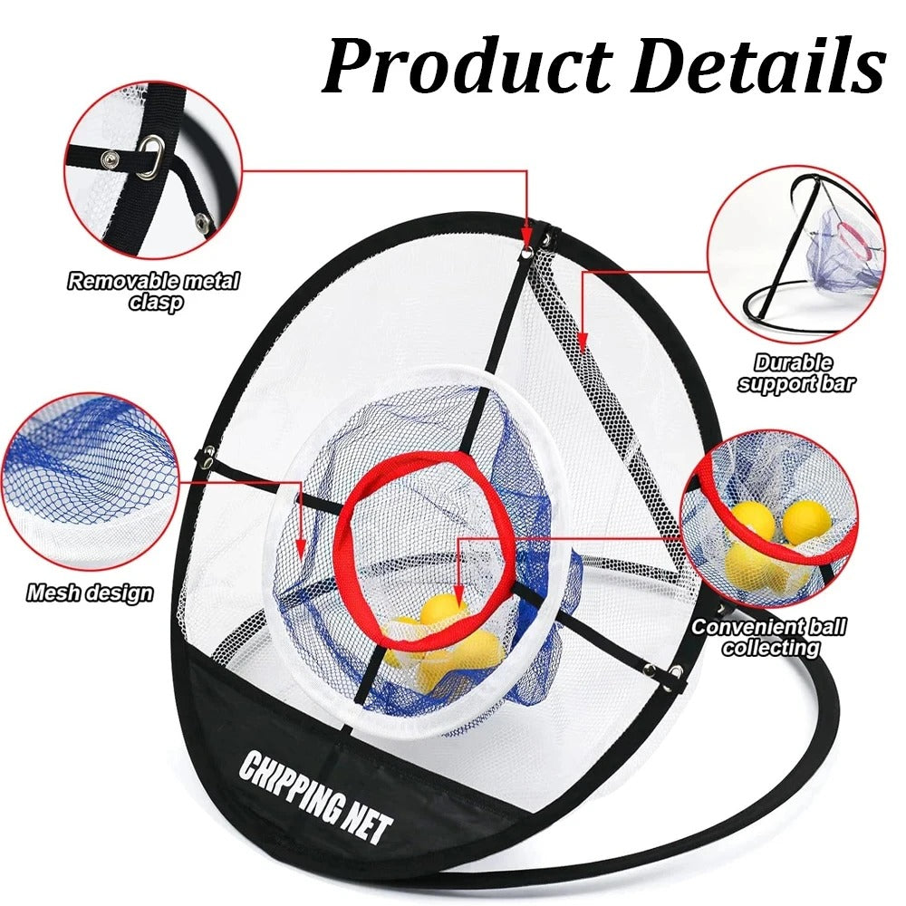 Portable golf chipping net used for indoor training session