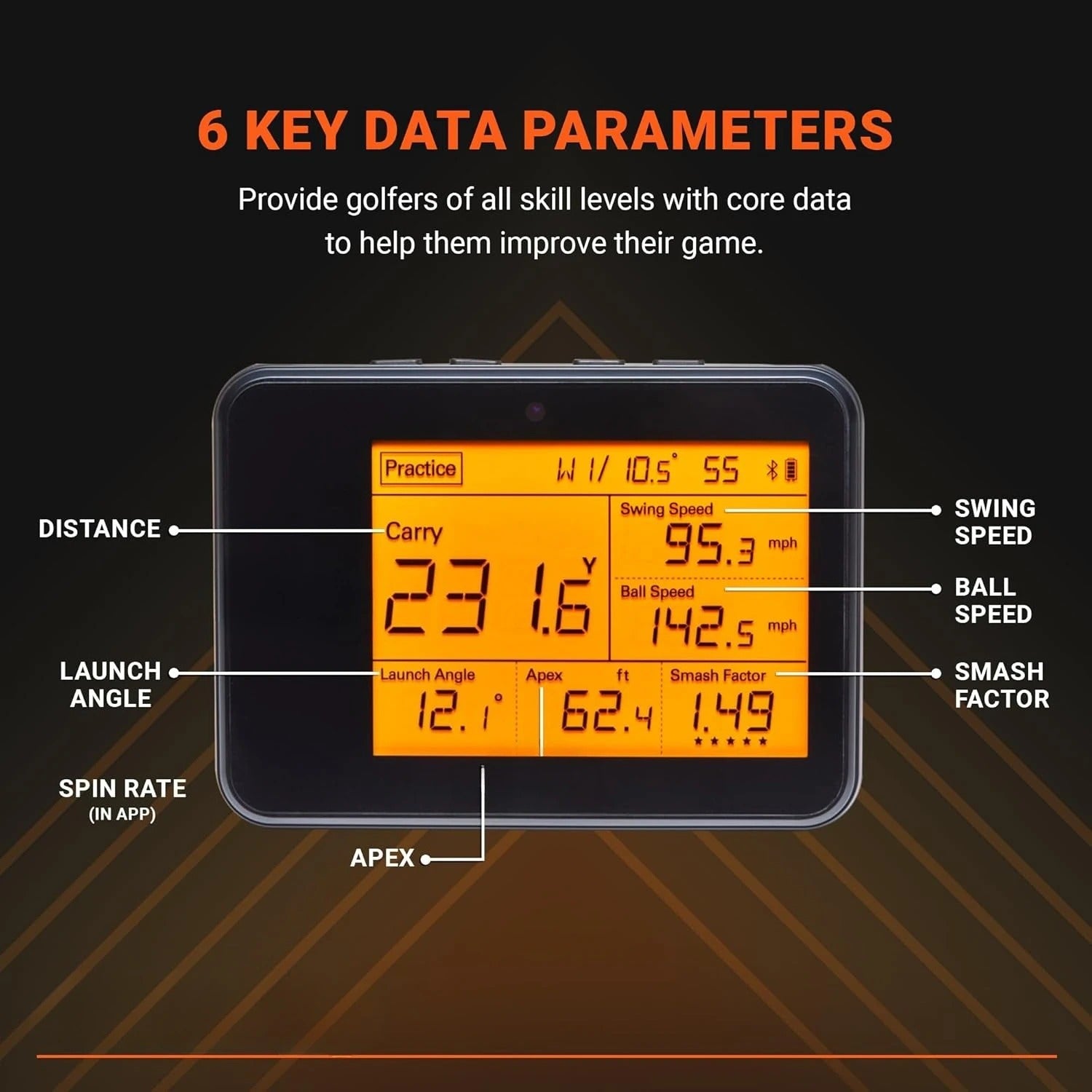 Golf swing analyzer used at driving range for performance data