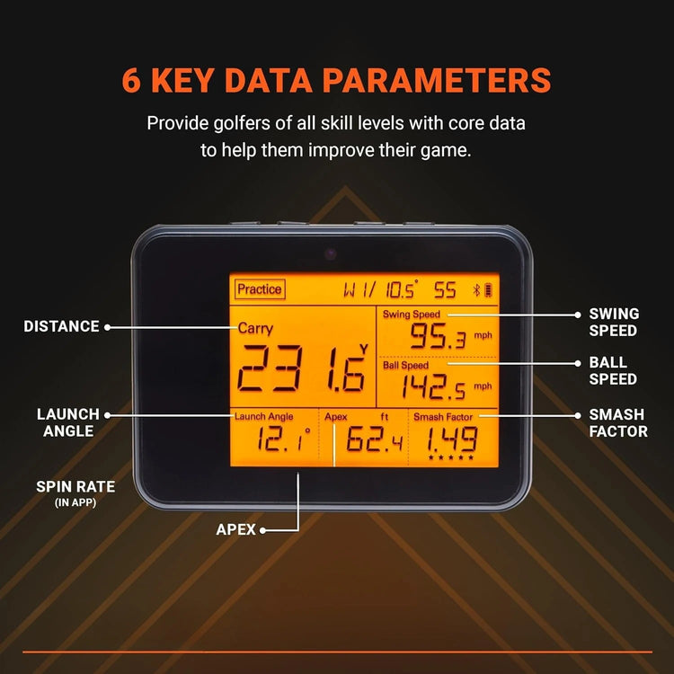 Golf swing analyzer used at driving range for performance data