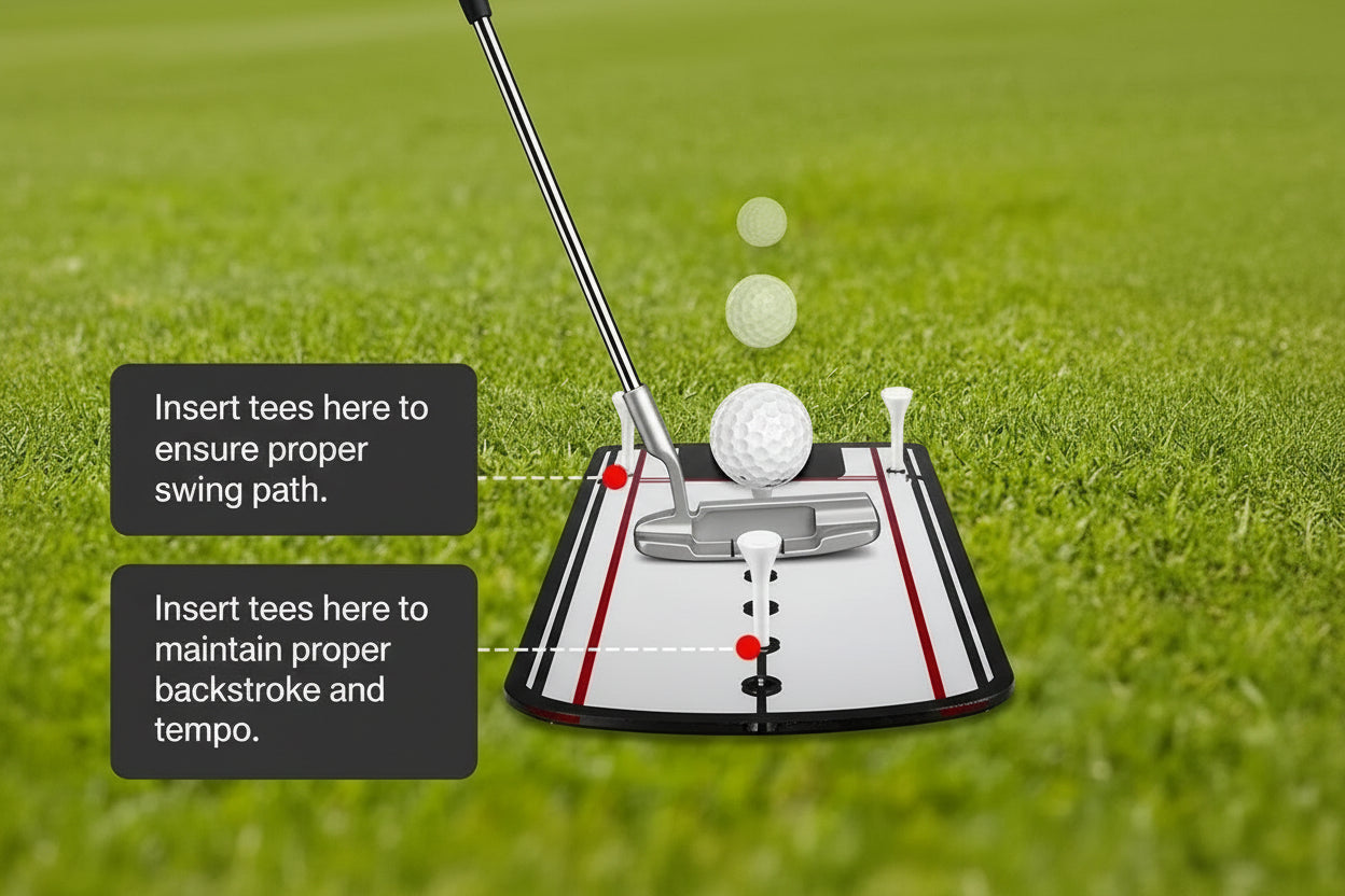 Golf putting trainer improving posture and stance