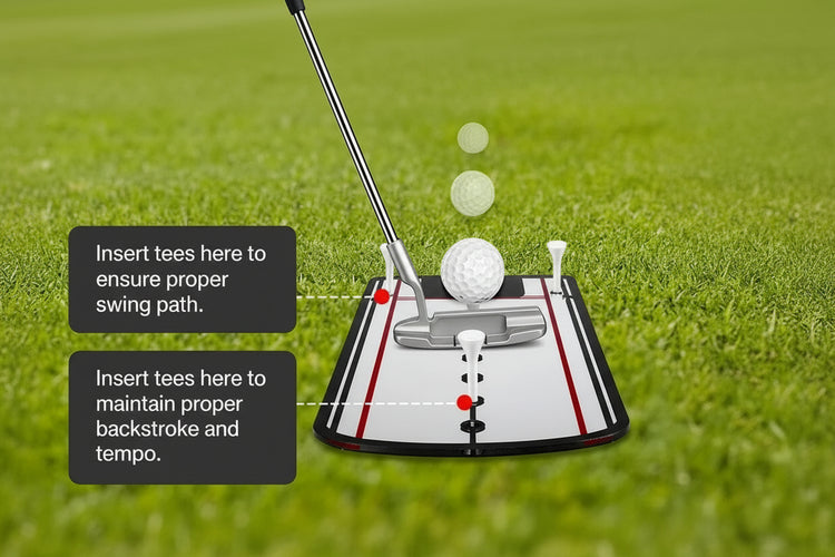 Golf putting trainer improving posture and stance
