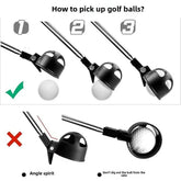 Lightweight golf ball pickup tool in use on golf course