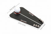 Golf putting trainer guiding ball through straight path