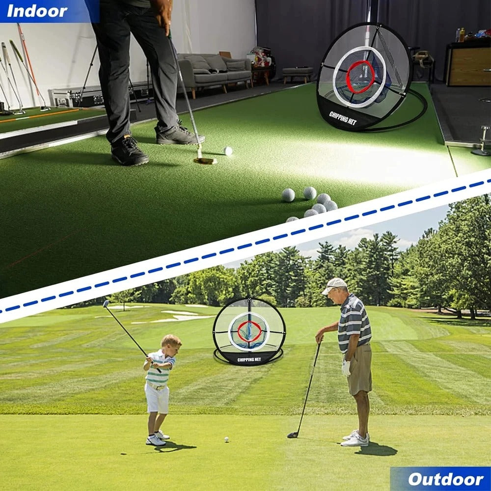 Golf training net with target zones for precision practice