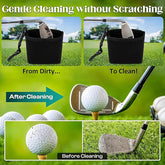 Microfiber golf cleaning pouch removing dirt from club face