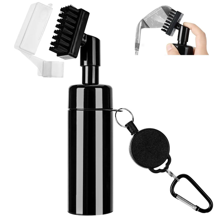 Golf club cleaner spray tool used on course between shots