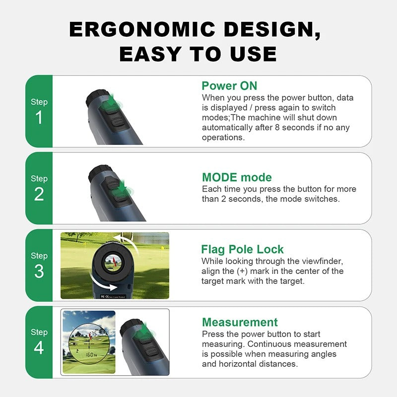 Golf range finder device used for accurate yardage reading