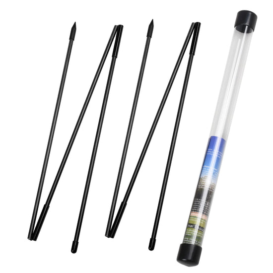 Golf alignment sticks placed on ground for swing setup training