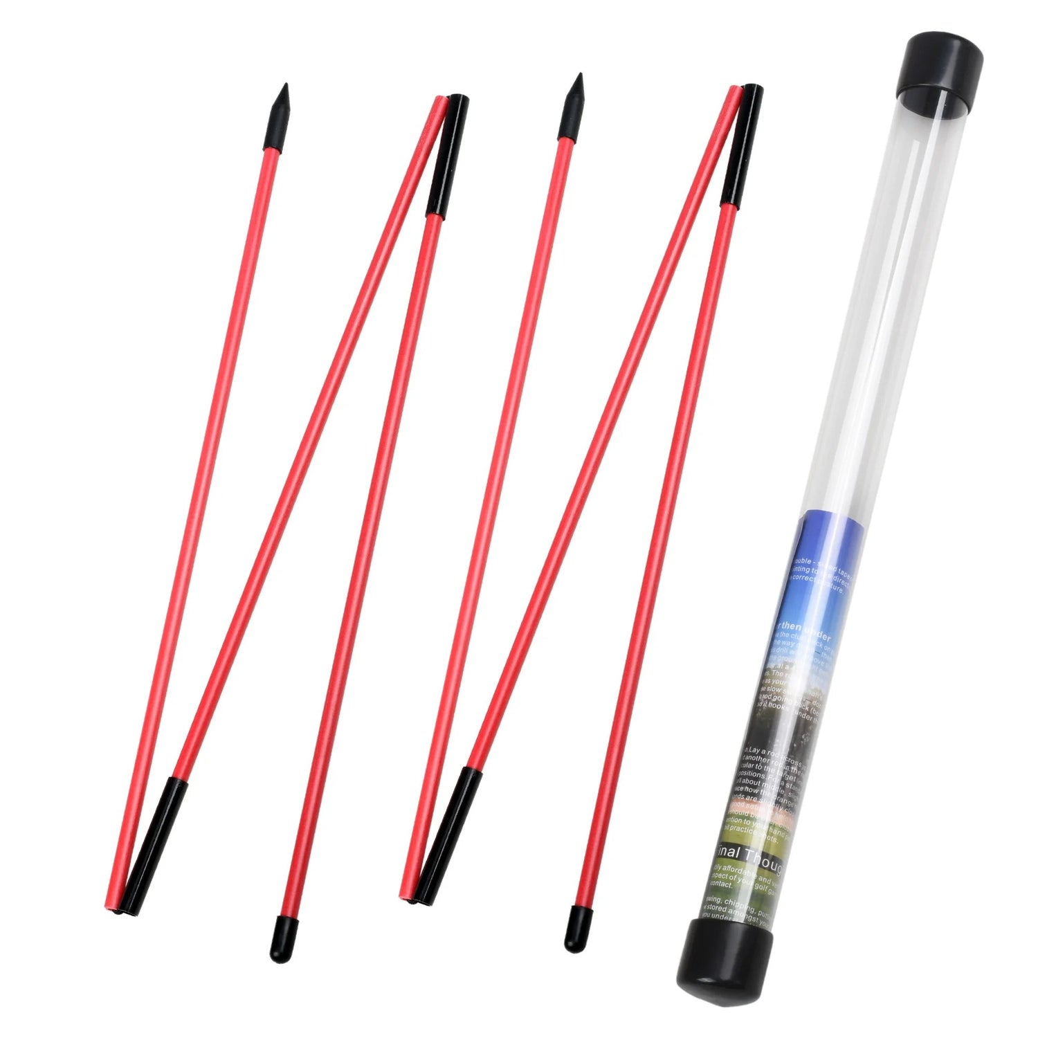 Golf training sticks used for stance and aim alignment