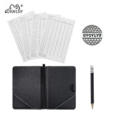 Golf scorecard holder open showing score sheet inside